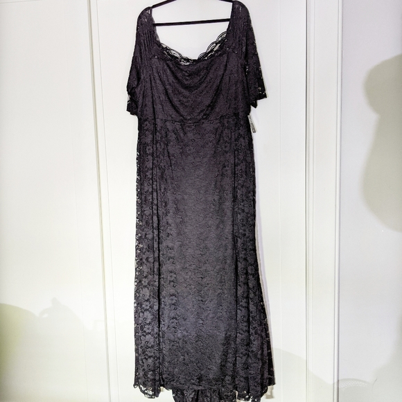 NWT Torrid Off the Shoulder Black Lace Dress - Picture 3 of 10